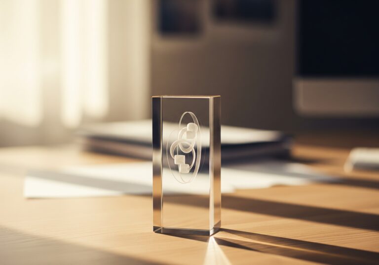 Statuetka szklana z grawerem 3D